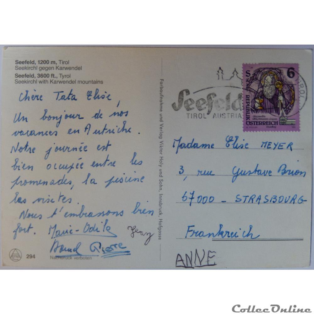 CP d'Autriche, Tirol, Seefeld carte postale europe lorraine cp autriche tirol seefeld