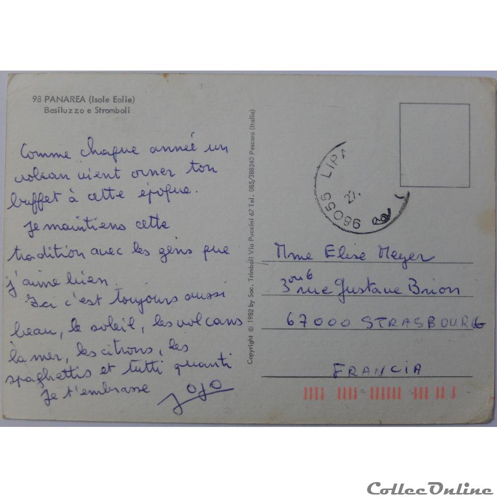 CP d'Italie, Sicile, îles Eoliennes carte postale europe auvergne cp italie sicile iles eoliennes