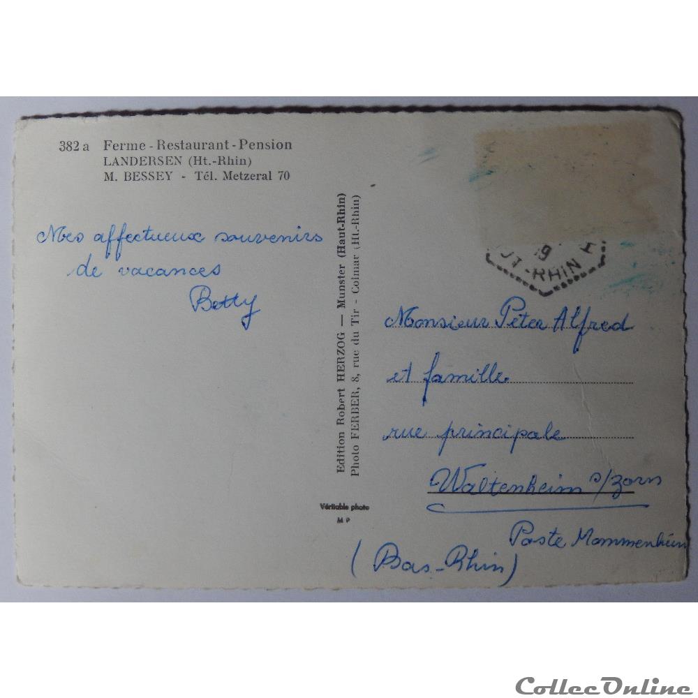 carte postale france alsace cpa de landersen haut rhin