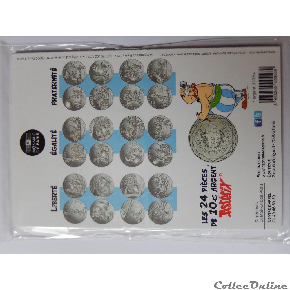 10 euros, Astérix et la fraternité Suisses 2015 3 monnaie france moderne 10 euros asterix et la fraternite suisses 2015