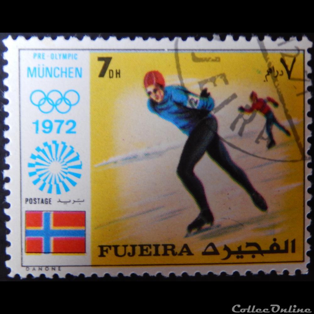 Fujeira 01067A patinage de vitesse 7D de 1971 timbre asie emirat arabe uni fujeira 01067a patinage de vitesse 7d de 1971