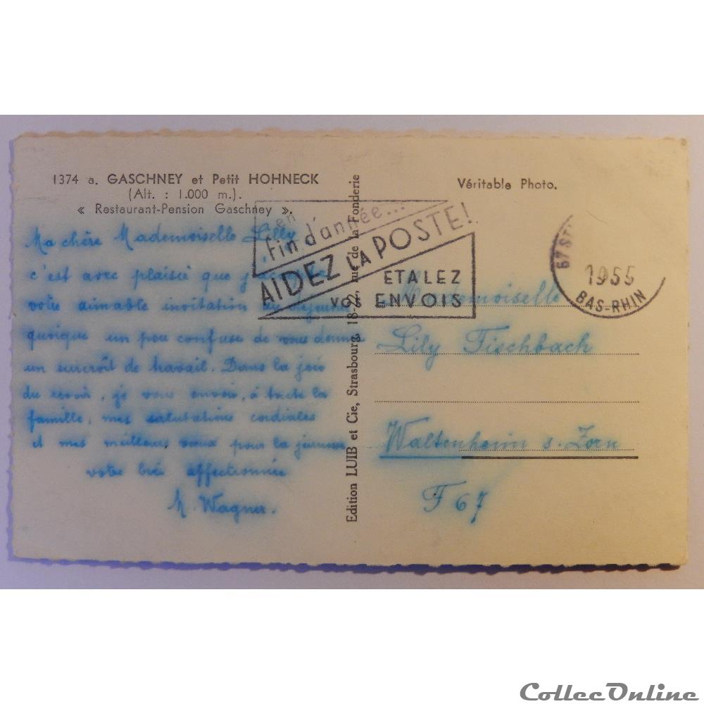 carte postale france alsace cpa du gaschney et du petit hohneck haut rhin
