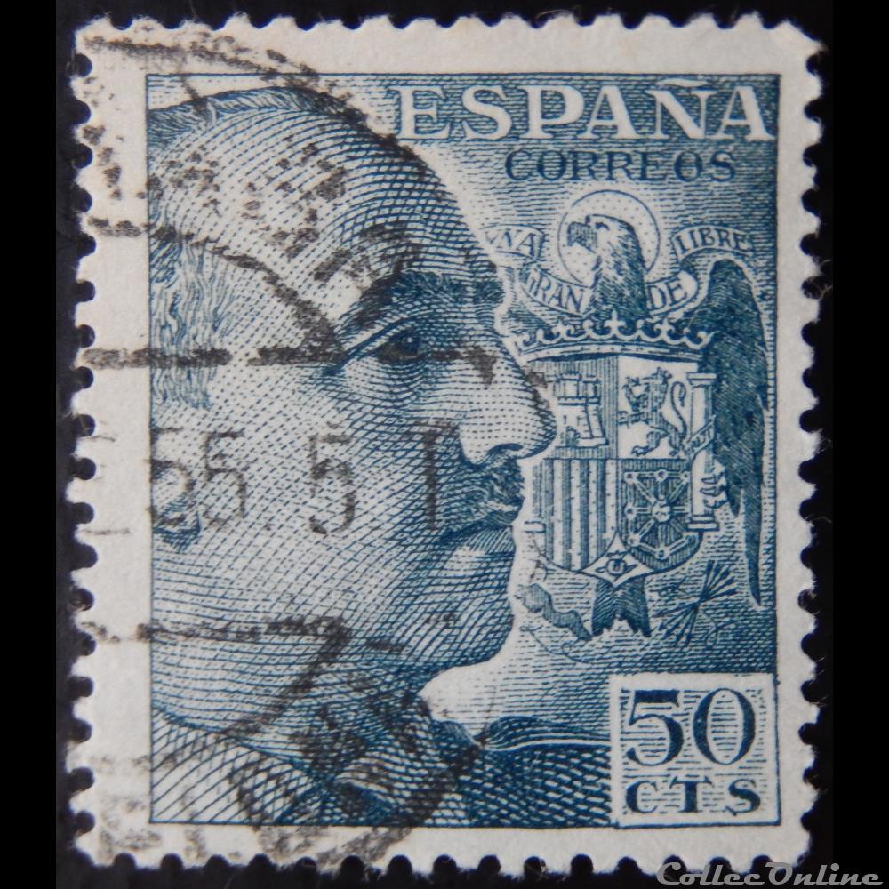 Espagne 00791 général Francisco Franco 50c de 1952 4 timbre europe espagne 00791 general francisco franco 50c de 1952