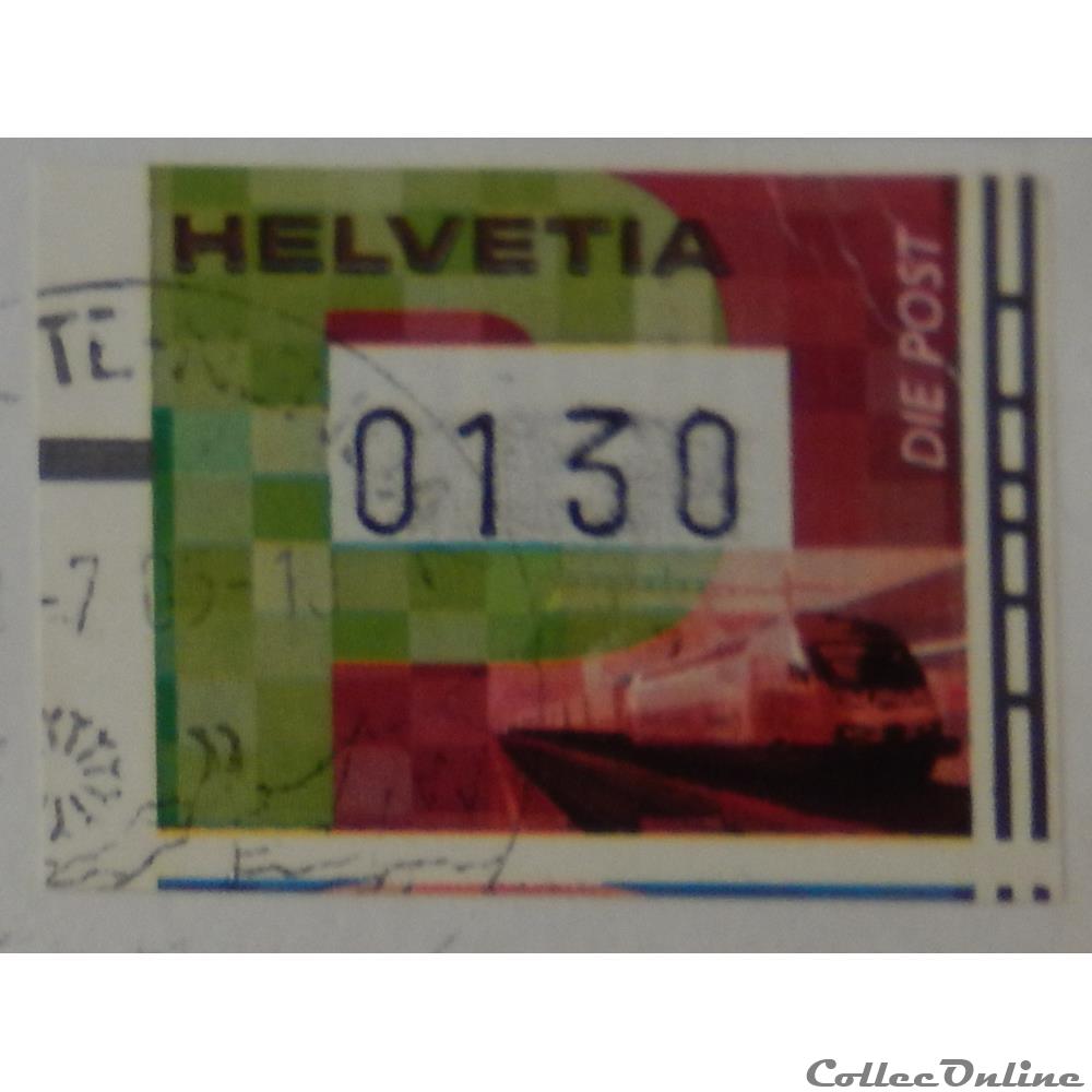Suisse AT0019 train 130cts de 2001 timbre europe suisse at0019 train 130cts de 2001