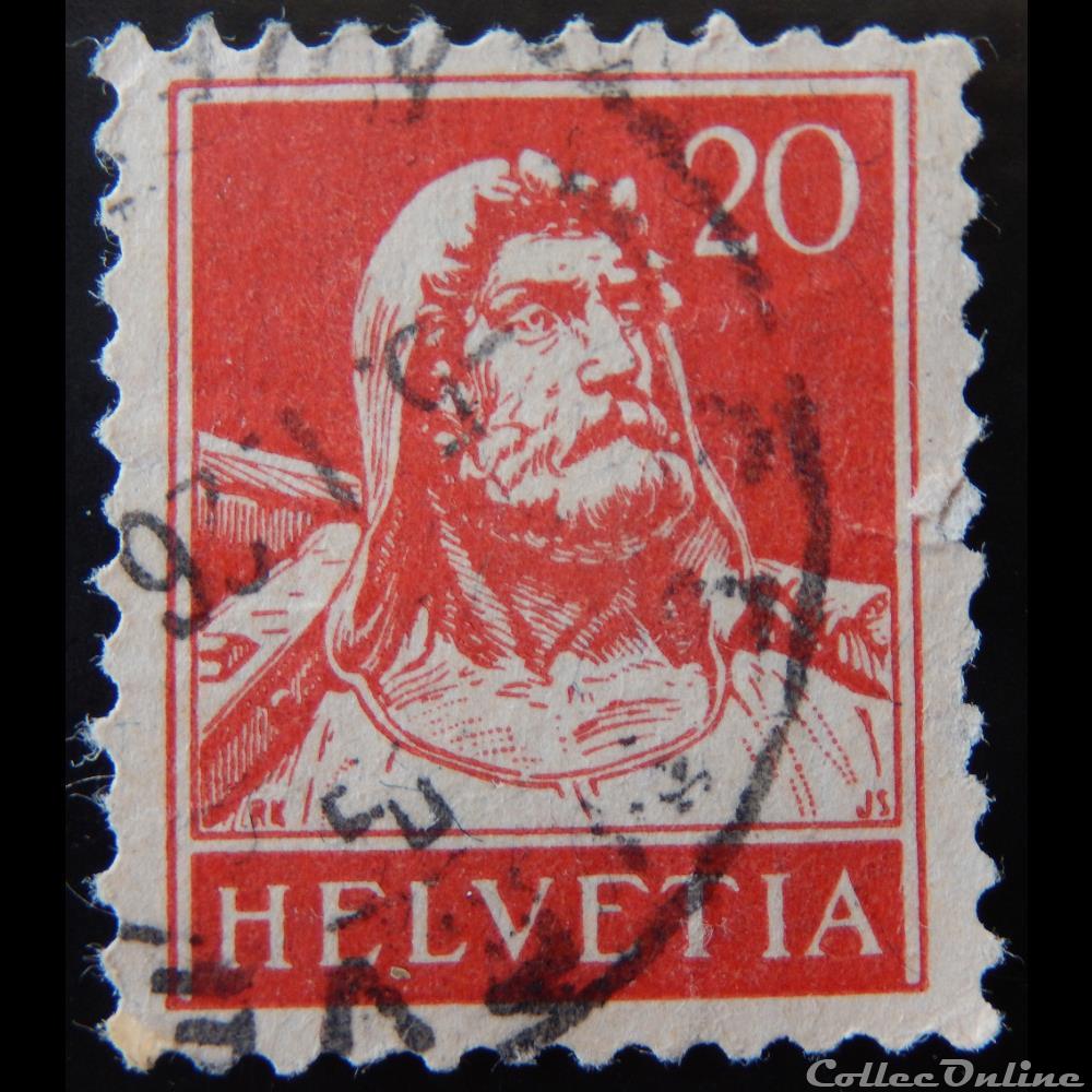 timbre europe suisse 00203 william tell 20cts de 1925