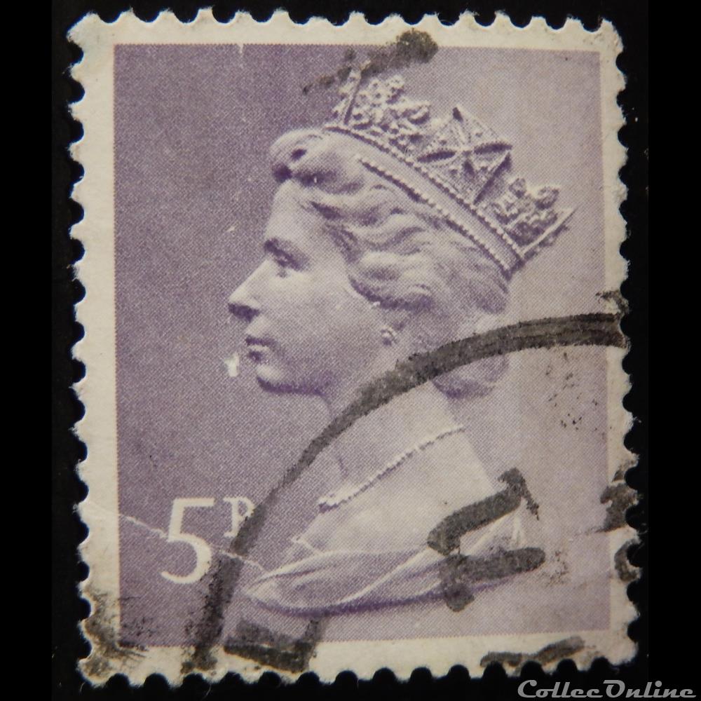Royaume-Uni 00613 reine Elisabeth II 5p de 1971 timbre europe royaume uni 00613 reine elisabeth ii 5p de 1971