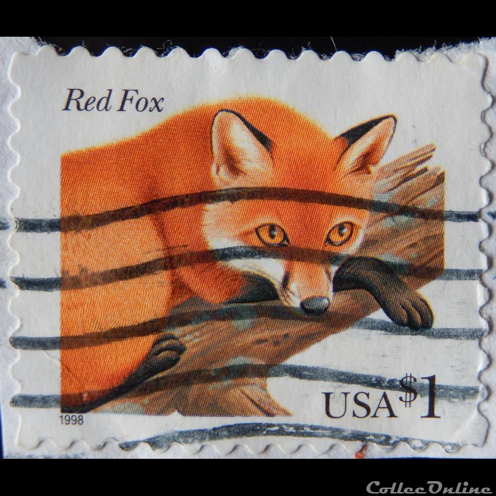 Etats Unis 02768 renard 1$ de 1998 timbre amerique etats unis 02768 renard 1 de 1998