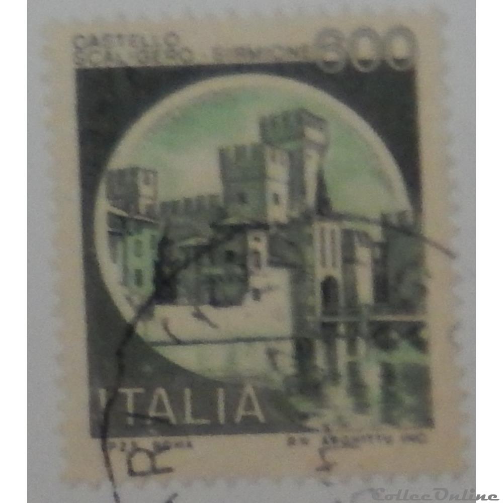 timbre europe italie 01452 chateau de sirmione 600 lires de 1980