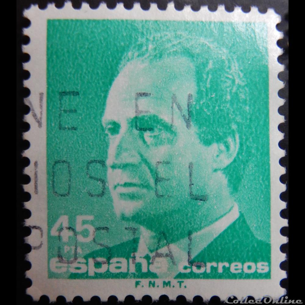 Espagne 02420 roi Juan Carlos I 45Ptas de 1985 timbre europe espagne 02420 roi juan carlos i 45ptas de 1985