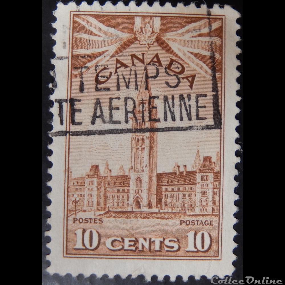 Canada 00213 parlement 10c de 1942 timbre amerique canadum canada 00213 parlement 10c de 1942