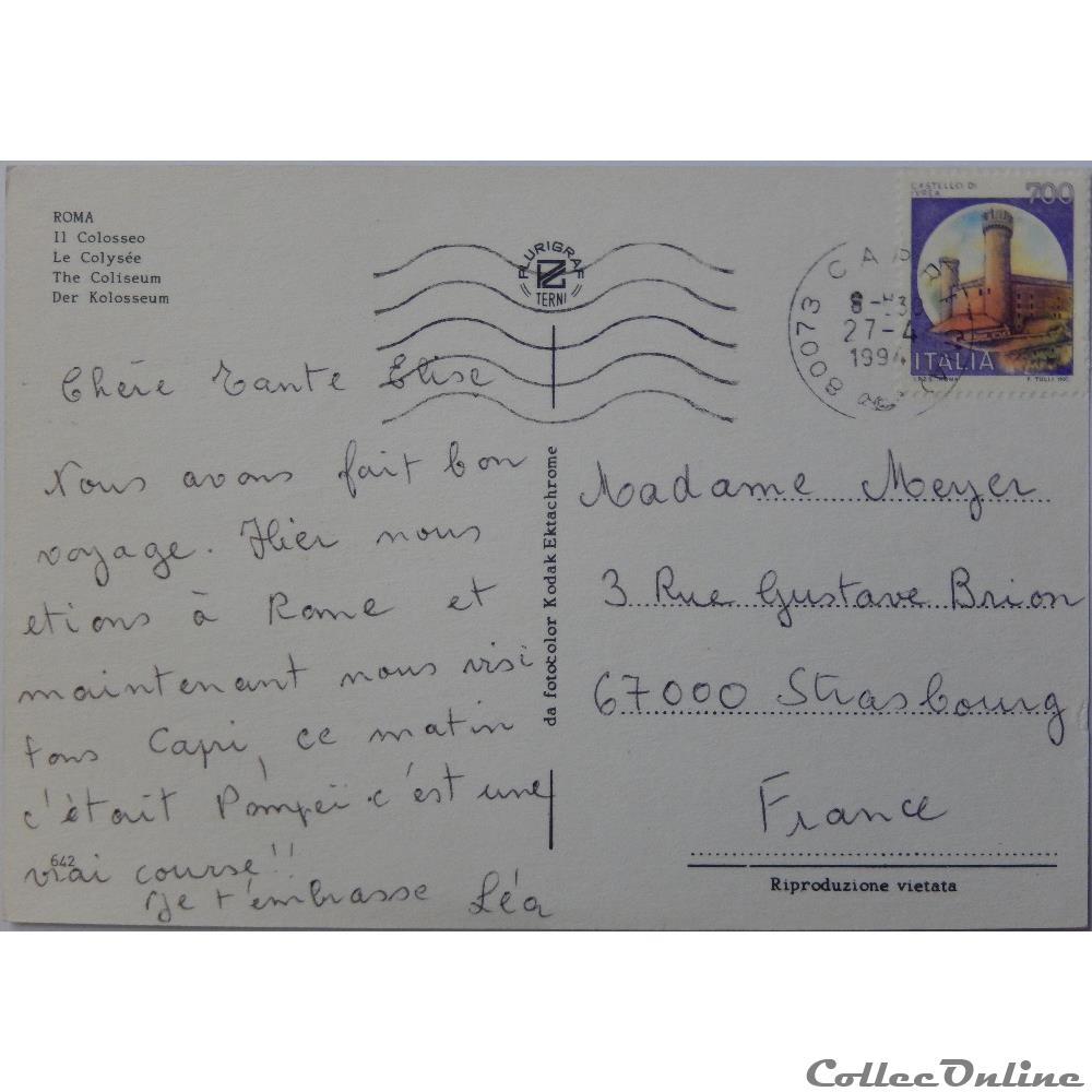 CP d'Italie, Latium, Rome carte postale europe ile de france cp italie latium rome