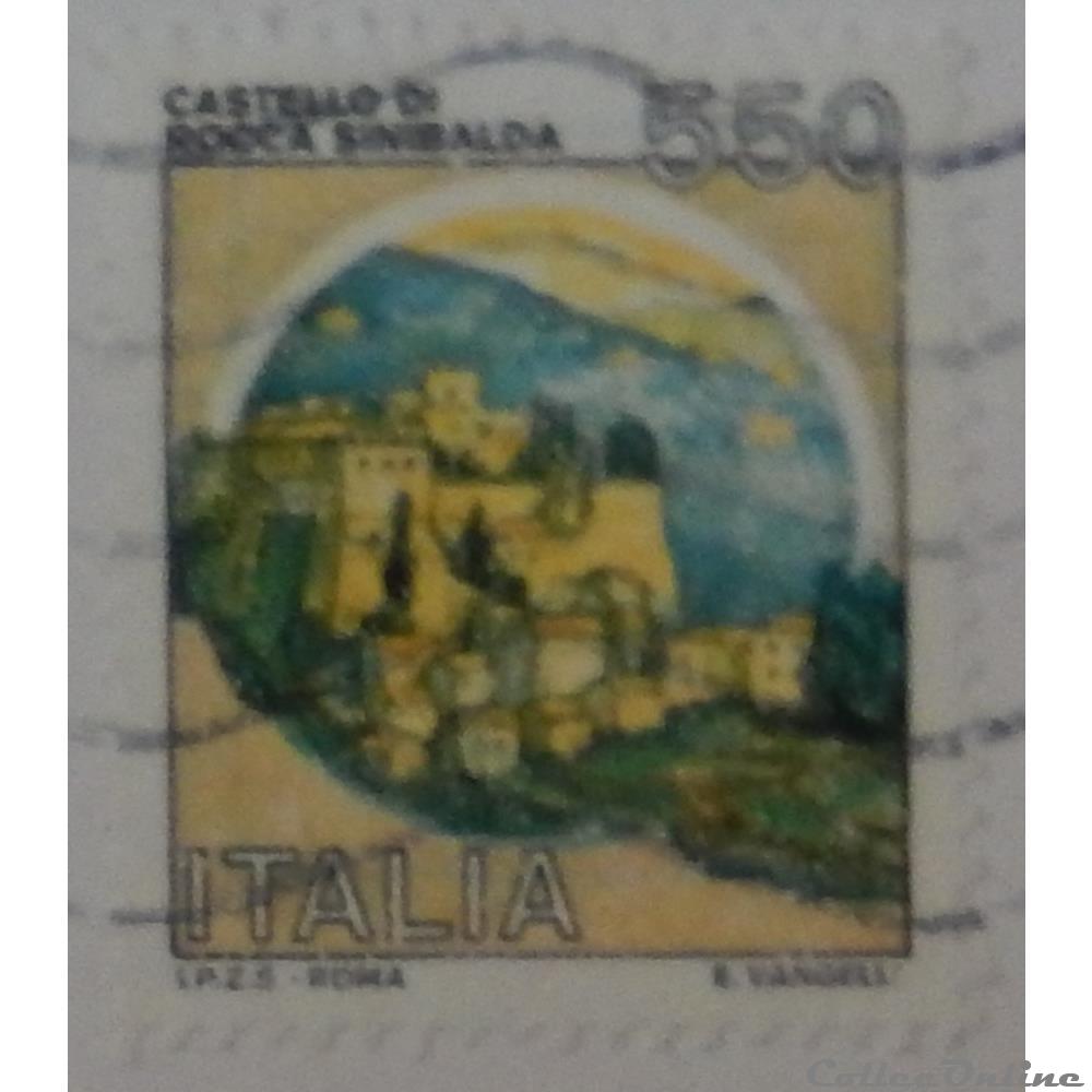 timbre europe italie 01603 chateau de rocca sinibalda 550 lires de 1984