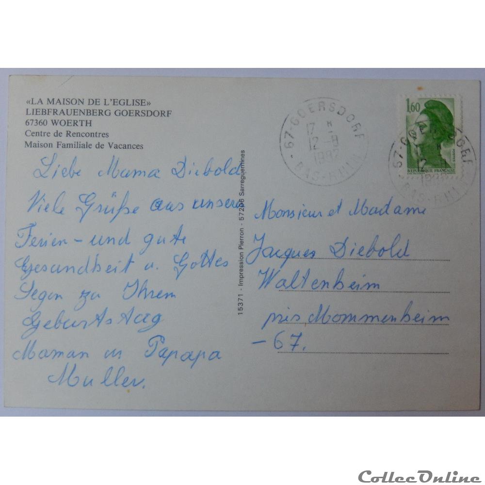 CP du Bas-Rhin, Woerth, Liebfrauenberg carte postale france alsace cp du bas rhin woerth liebfrauenberg