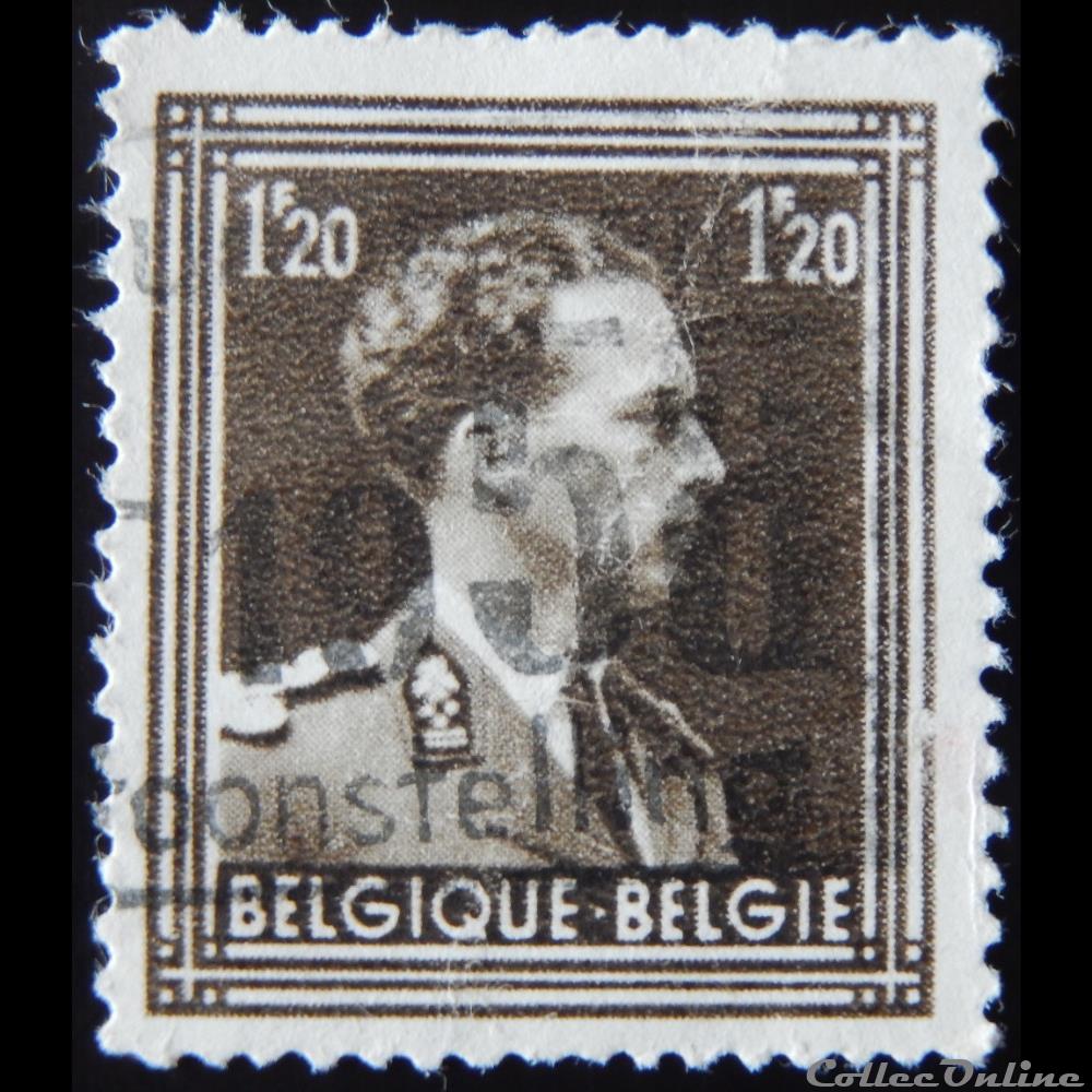 Belgique 00845 roi Léopold III 1F20 de 1951 timbre europe belgique 00845 roi leopold iii 1f20 de 1951