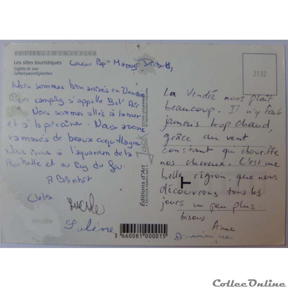 carte postale france pay loire cp de vendee la cote vendeenne
