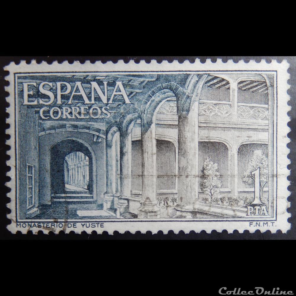 timbre europe espagne 01349 monastere de yuste 1ptas de 1965