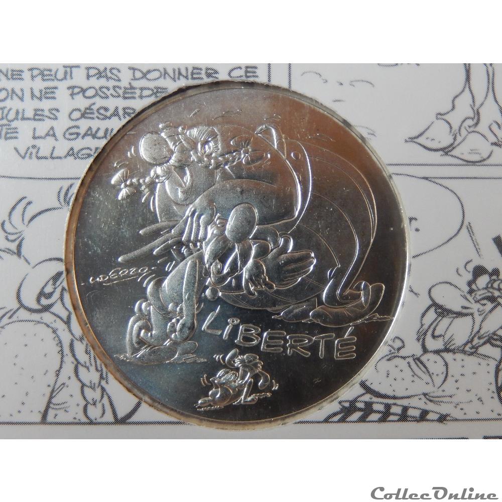 10 euros, Astérix et liberté Rire 2015 monnaie france moderne 10 euros asterix et liberte rire 2015