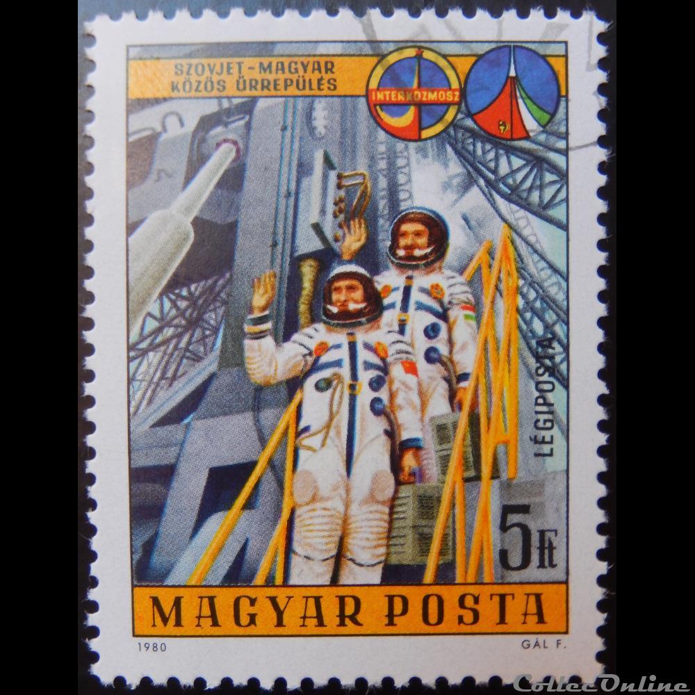 Hongrie PA0428 Astronautes 5ft de 1980 timbre europe hongrie pa0428 astronautes 5ft de 1980