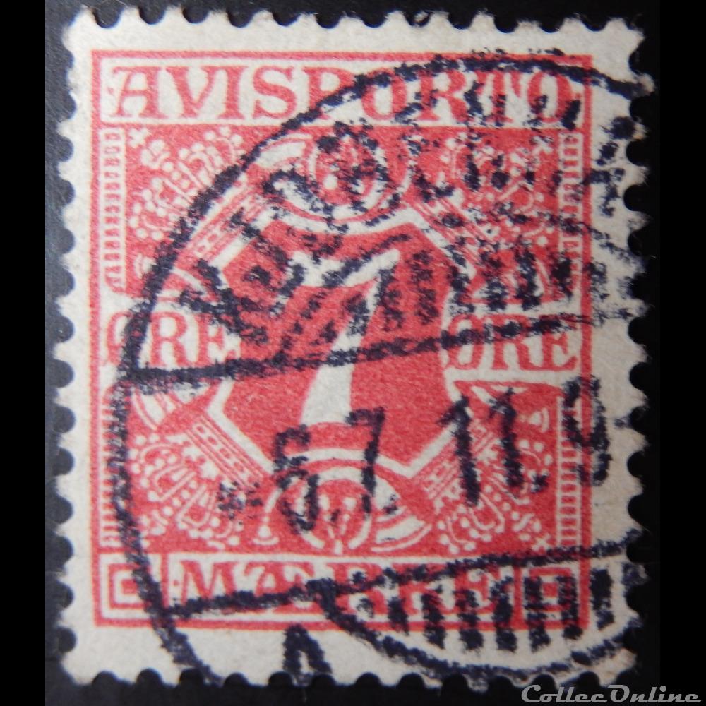 Danemark J0003 Avisporto 7ore de 1907 timbre europe danemark j0003 avisporto 7ore de 1907
