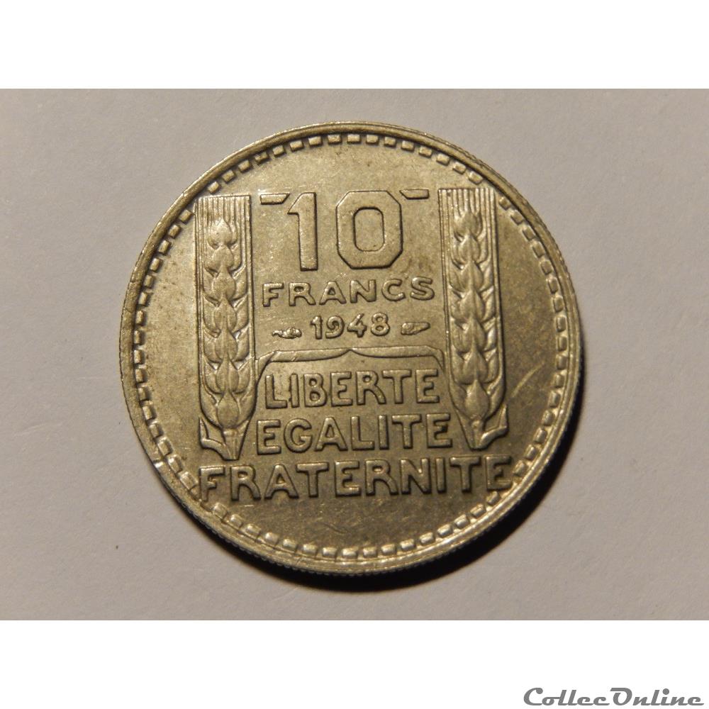 monnaie france moderne 10 francs turin petite tete 1948