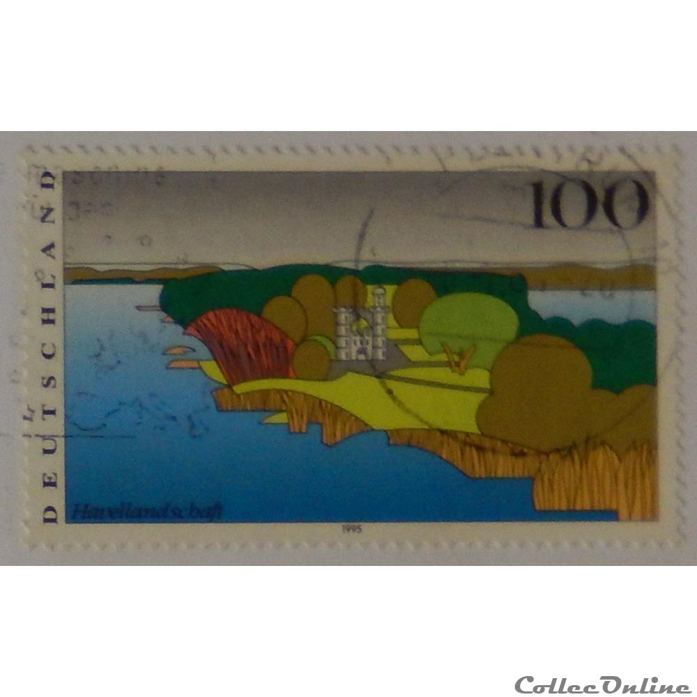 Allemagne RFA 01640 paysage de Havel 100pf de 1995 timbre europe allemagne rfa 01640 paysage de havel 100pf de 1995