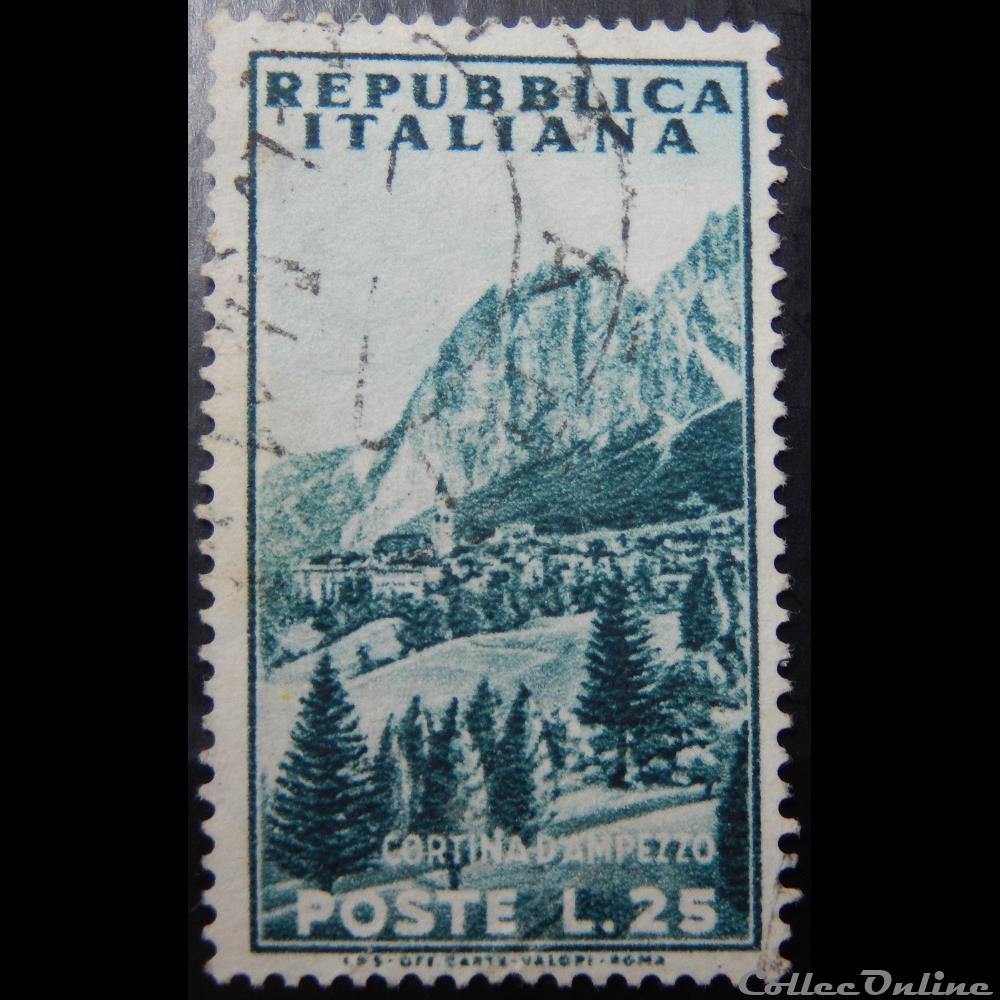 Italie 00667 Cortina d'Ampezzo 25 lires de 1953 timbre europe italie 00667 cortina ampezzo 25 lires de 1953