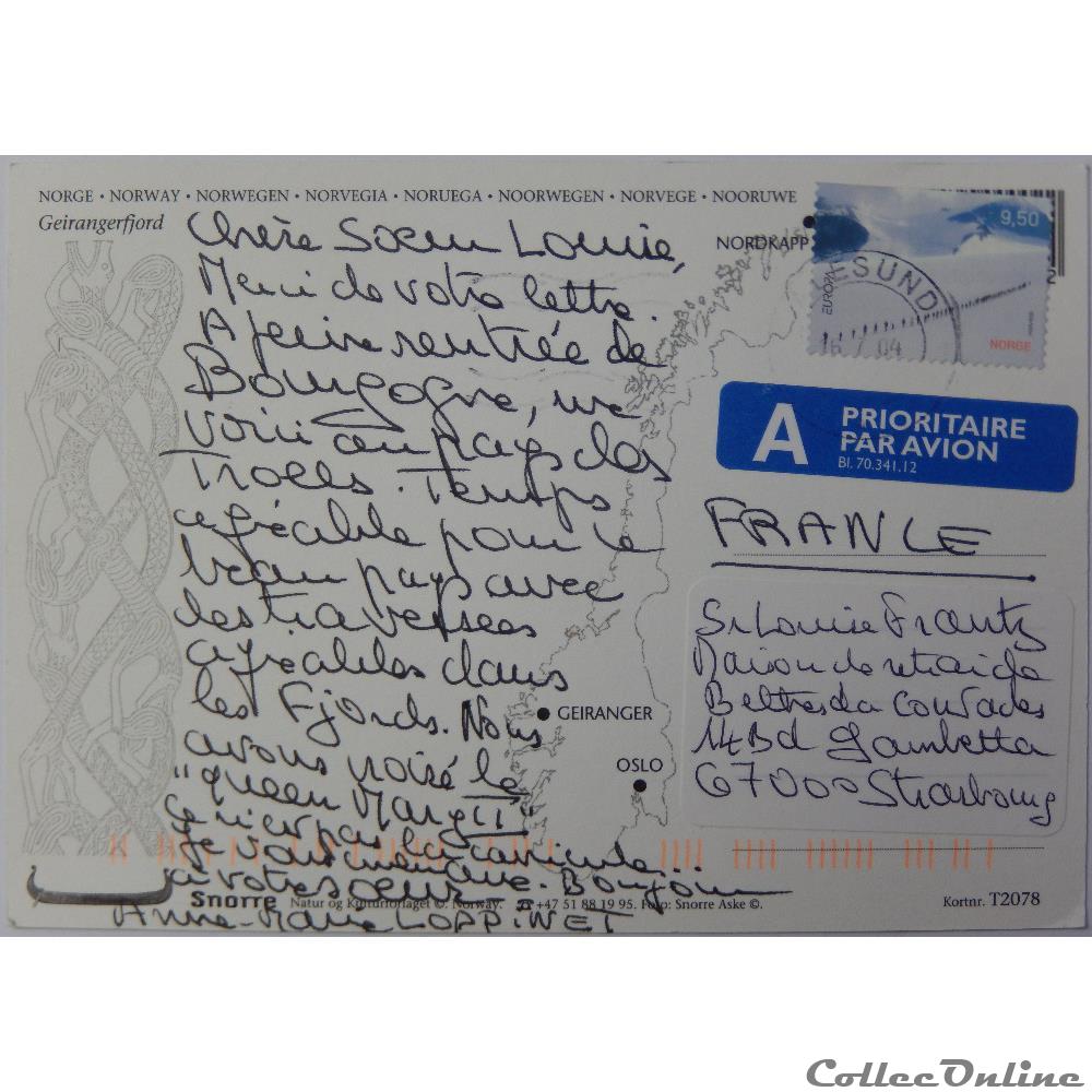 CP de la Norvège, Geirangerfjord carte postale europe provence cote azur cp de la norvege geirangerfjord