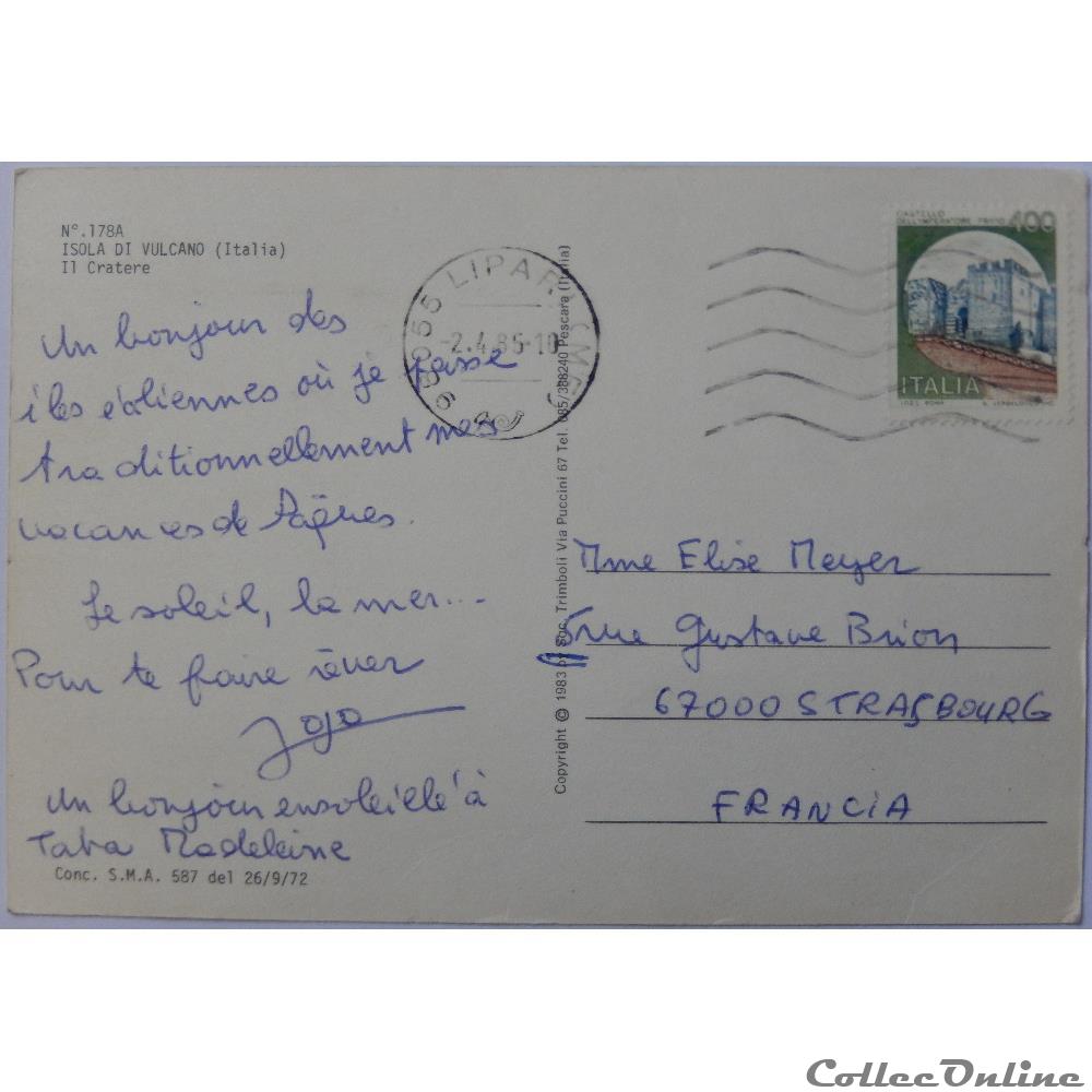 CP d'Italie, Sicile, île du Volcan carte postale europe bretagne cp italie sicile ile du volcan