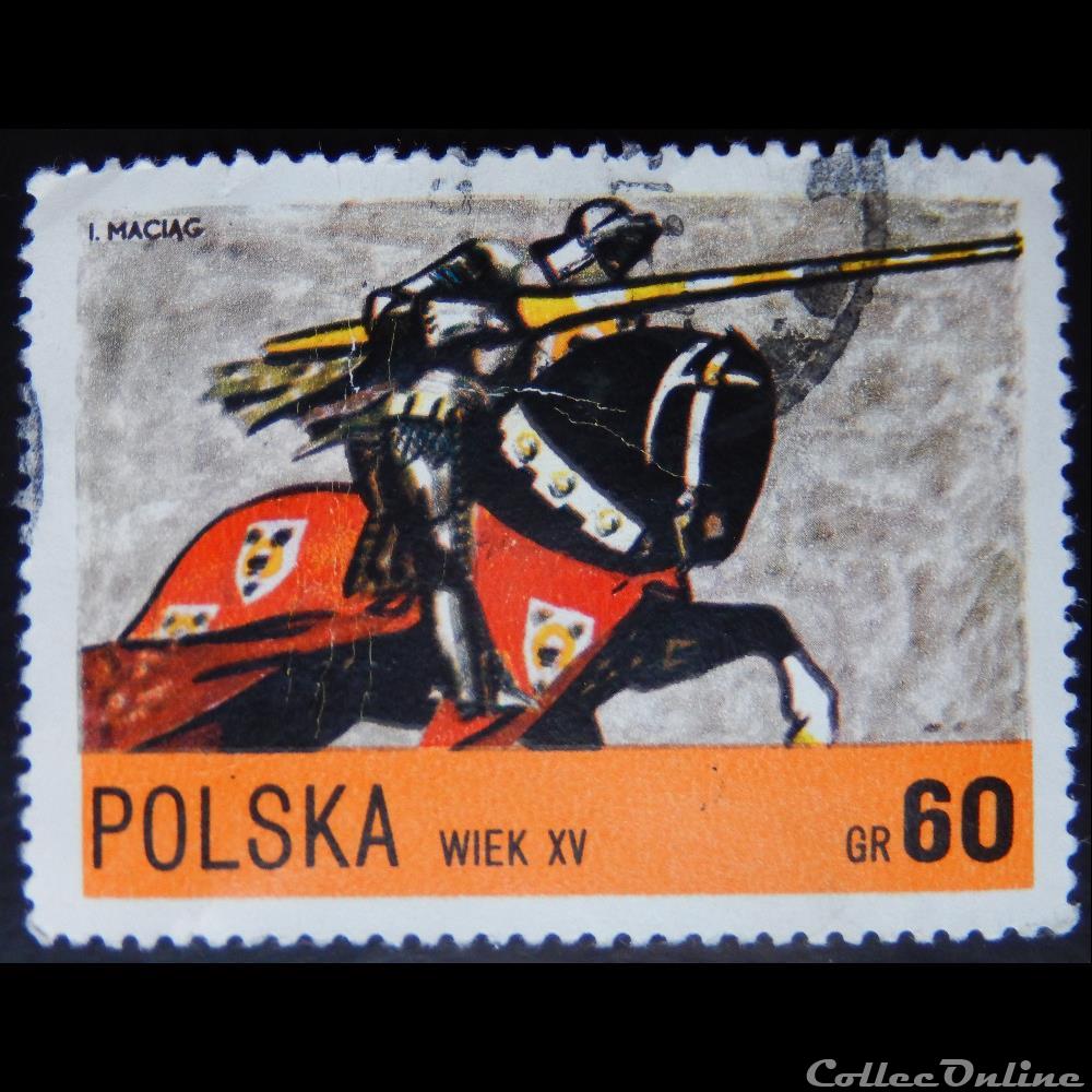 timbre europe pologne 02068 chevalier wladislas jagello 60gr de 1972