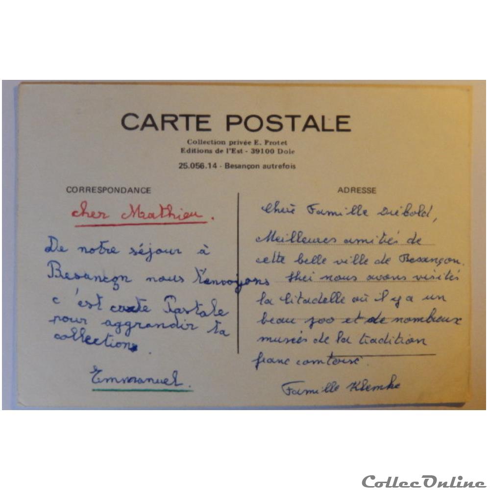 carte postale france franche comte cpa du doubs besancon