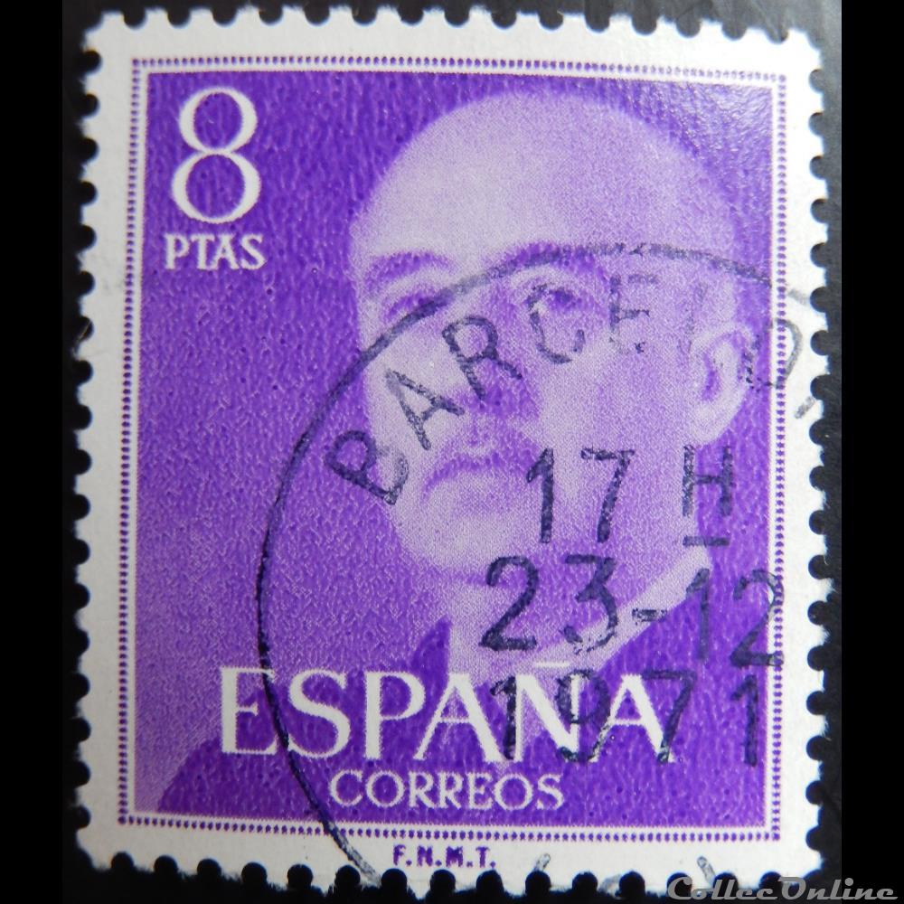 Espagne 00868A général Francisco Franco 8Ptas de 1956 timbre europe espagne 00868a general francisco franco 8ptas de 1956