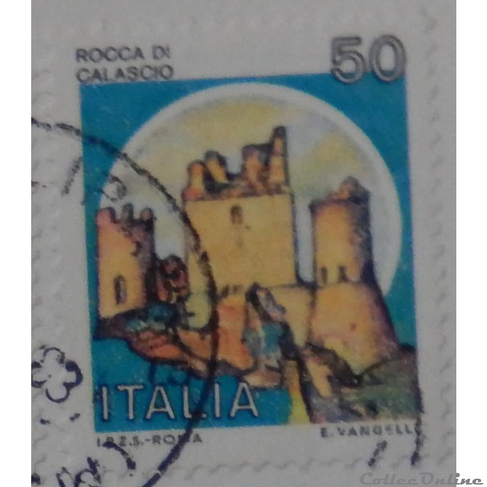 Italie 01437 château de Calascio 50 lires de 1980 2 timbre europe italie 01437 chateau de calascio 50 lires de 1980