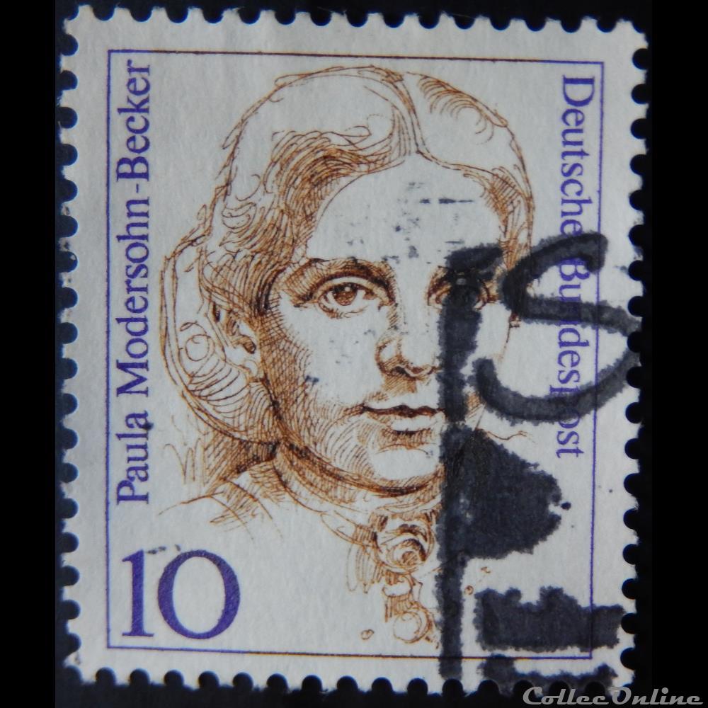 Allemagne RFA 01191 Paula Modersohn-Becker 10pf de 1988 2 timbre europe allemagne rfa 01191 paula modersohn becker 10pf de 1988