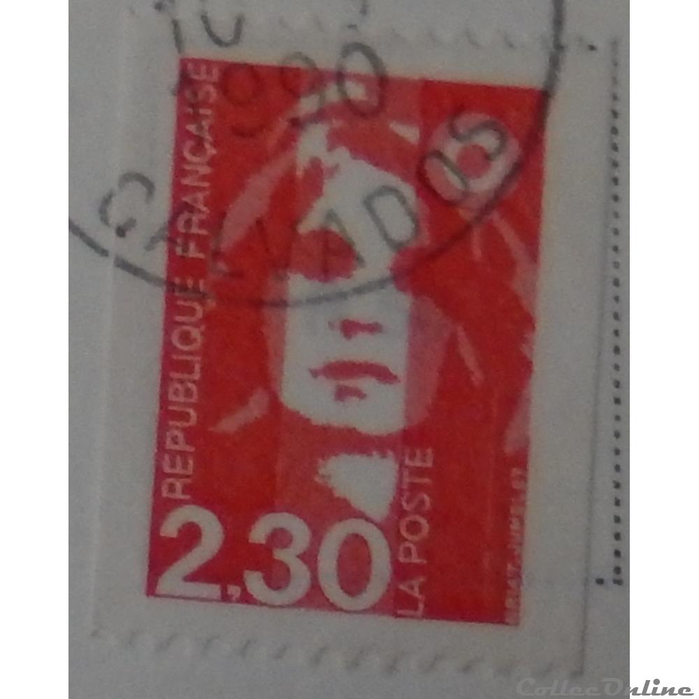 02628 Marianne de Briat 2F30 dentelure horizontale rouge de 1990 timbre france 02628 marianne de briat 2f30 dentelure horizontale rouge de 1990