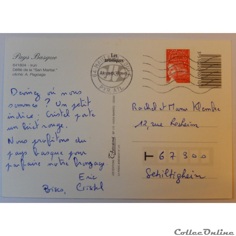 carte postale france aquitaine cp des pyrenees atlantiques irun