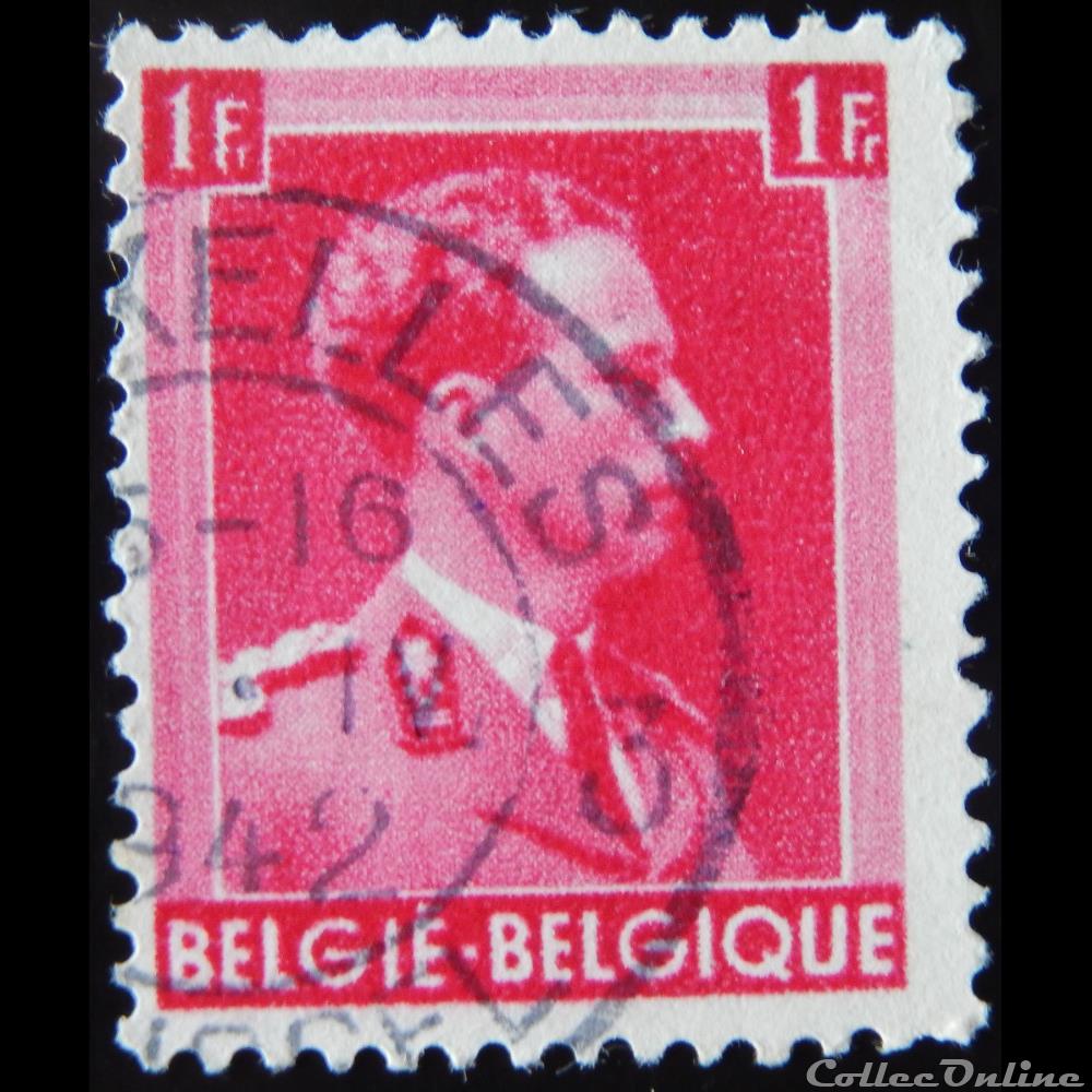 Belgique 00528 roi Léopold III 1F de 1941 timbre europe belgique 00528 roi leopold iii 1f de 1941