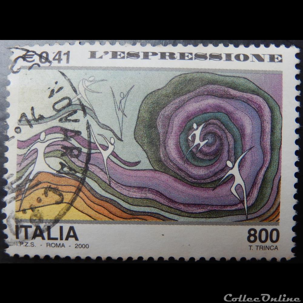 timbre europe italie 02470 le millenaire expression 0 41 800 lires de 2000