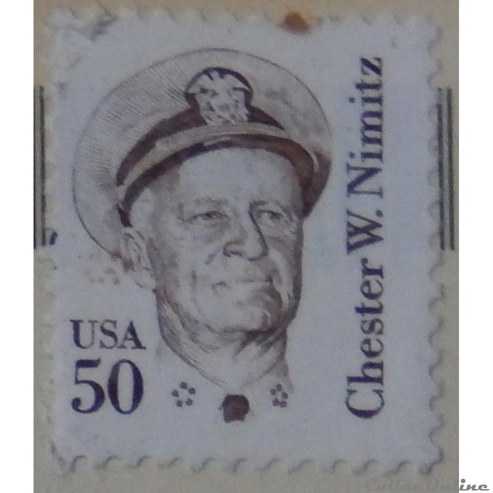 Etats Unis 01561 amiral Chester W. Nimitz 50c de 1985 timbre amerique etats unis 01561 amiral chester w nimitz 50c de 1985