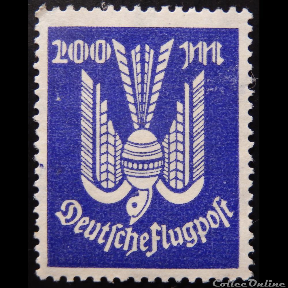 timbre europe allemagne reich pa0019 pigeon 200rm de 1923
