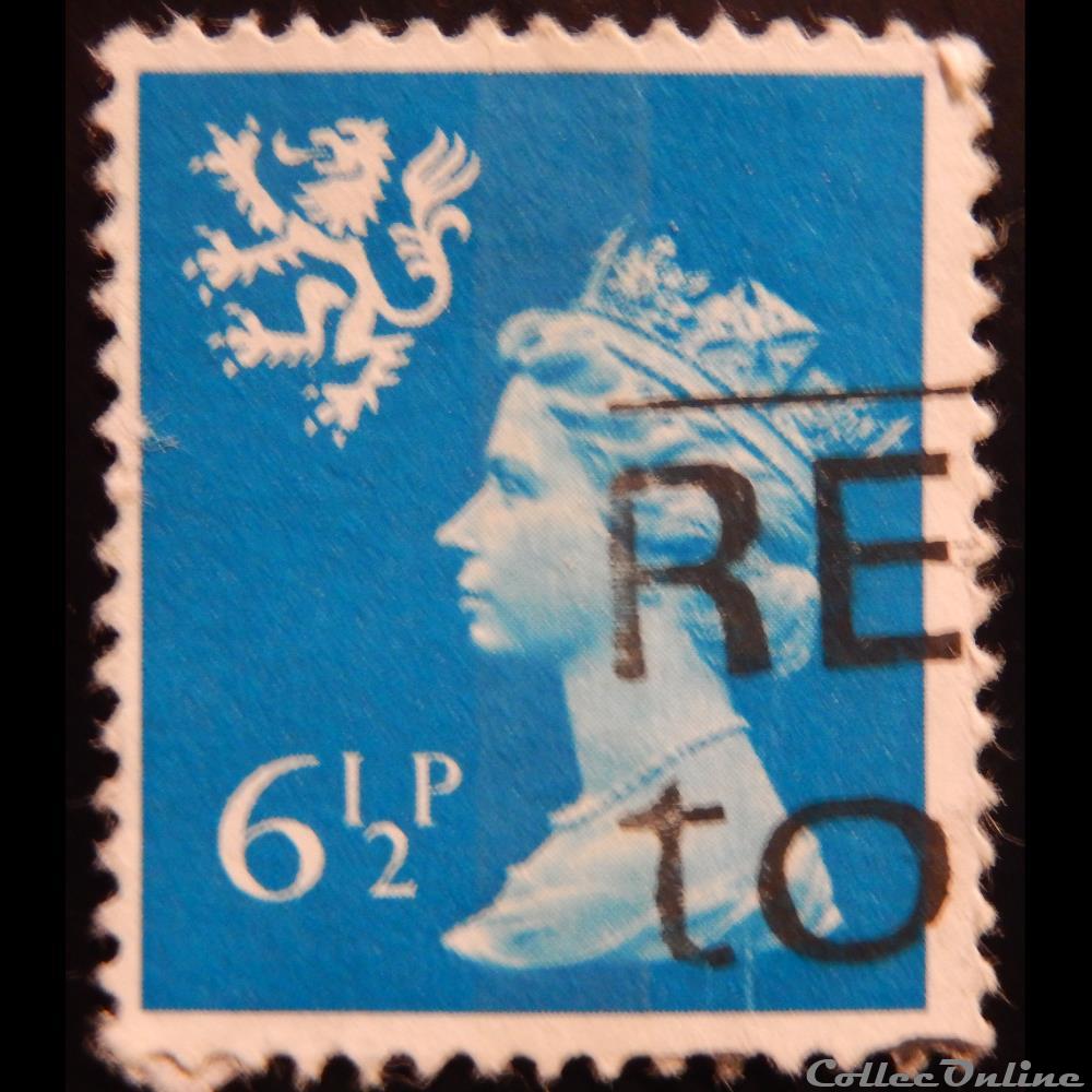 Royaume-Uni 00774 reine Elisabeth II Ecosse 6 1/2p de 1976 timbre europe royaume uni 00774 reine elisabeth ii ecosse 6 1 2p de 1976