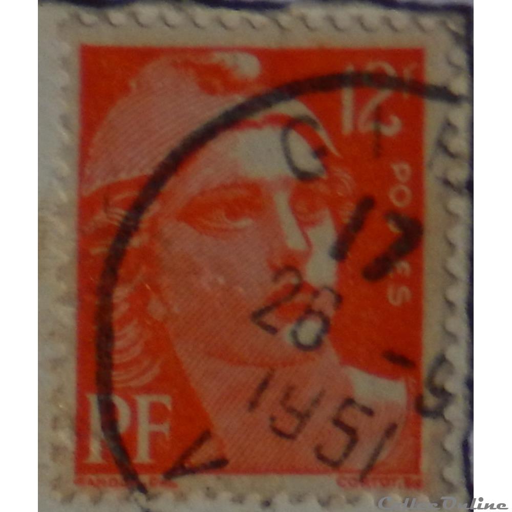 00885 Marianne de Gandon 12 F orange de 1951 5 timbre france 00885 marianne de gandon 12 f orange de 1951