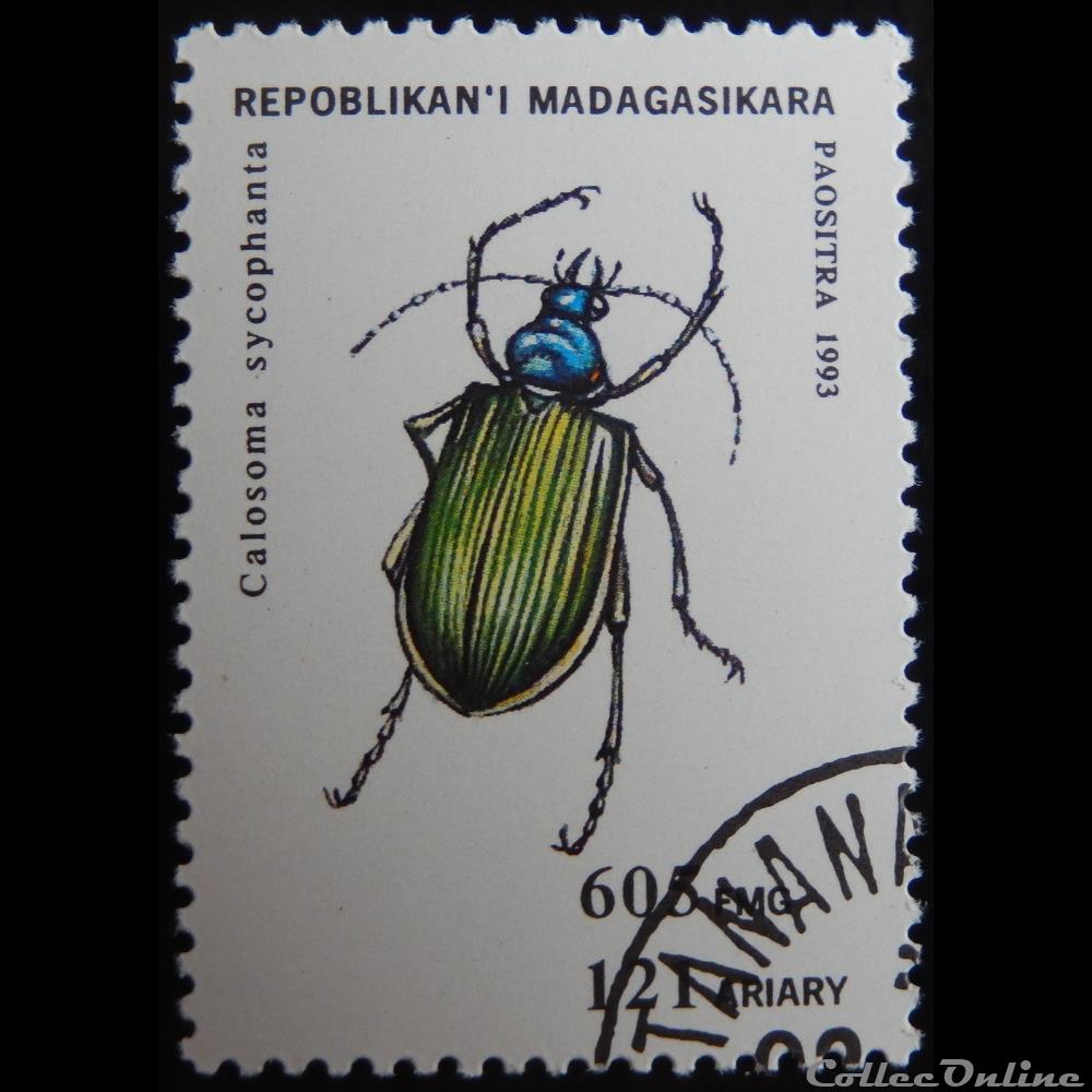 timbre afrique madagascar 01323l grand calosome 605f de 1993