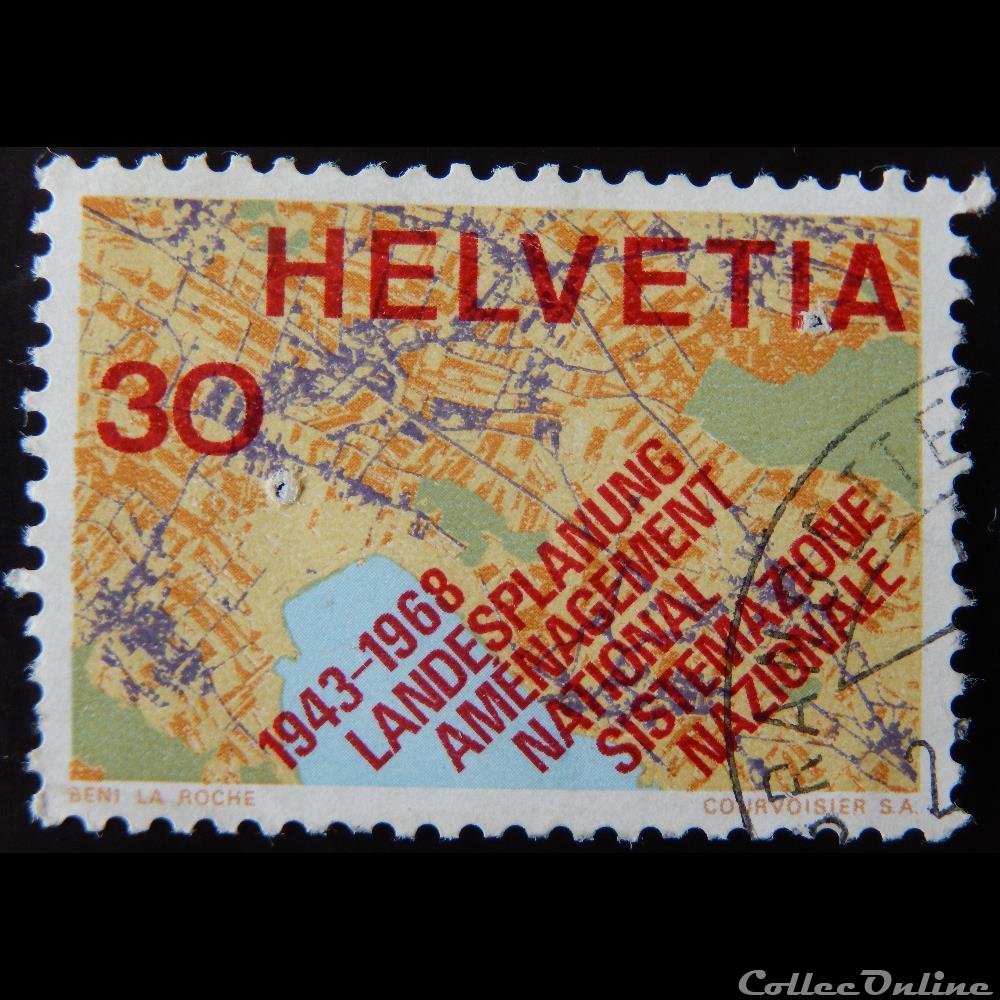 timbre europe suisse 00813 amenagement national 30cts de 1968