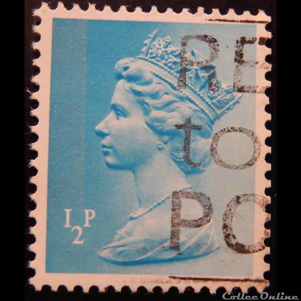 Royaume-Uni 00605 reine Elisabeth II 1/2p de 1971 timbre europe royaume uni 00605 reine elisabeth ii 1 2p de 1971