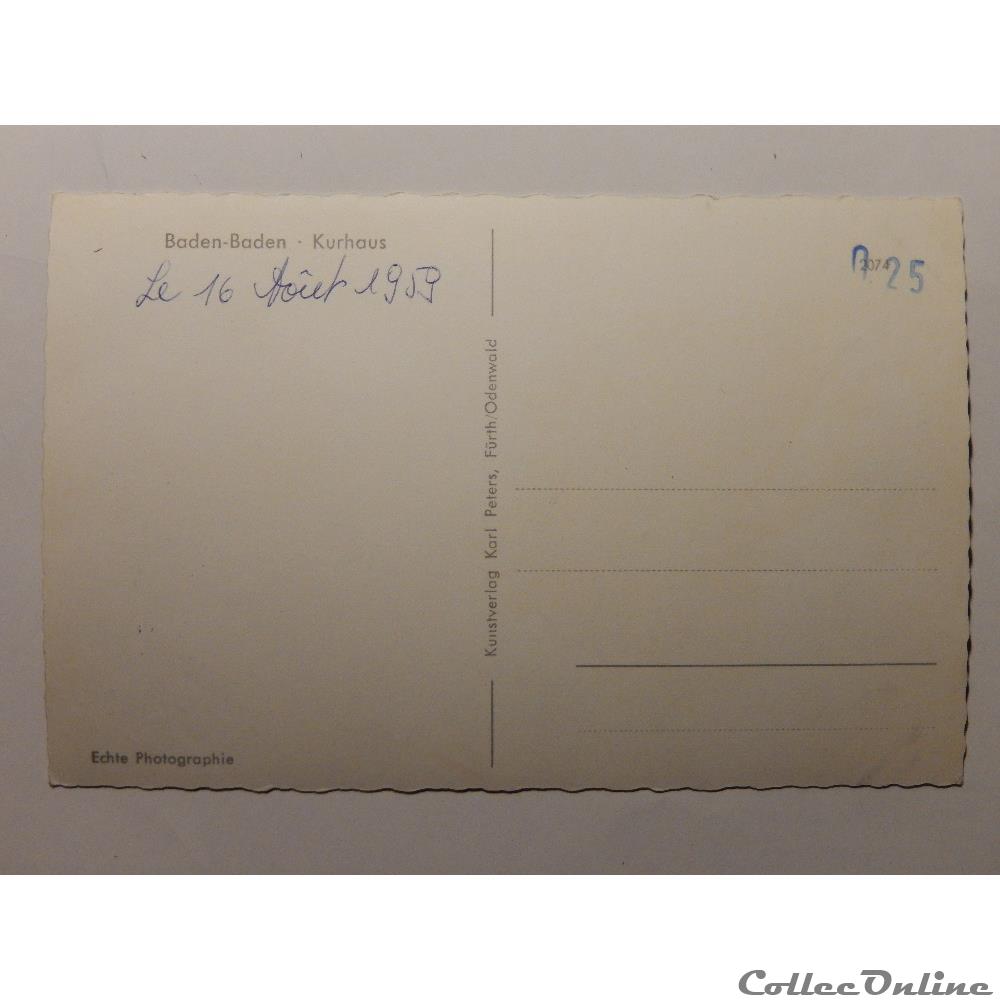 carte postale europe poitou charente cpa allemagne baden baden les thermes