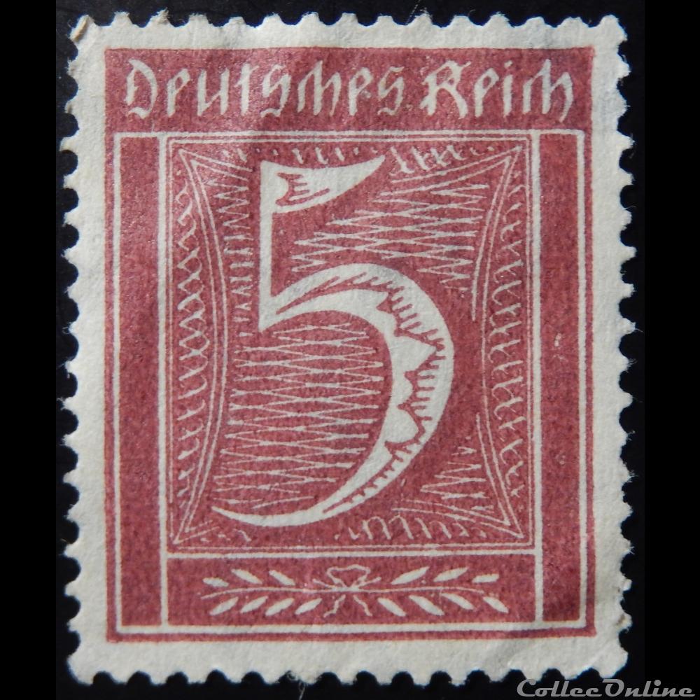 Allemagne Reich 00138 chiffre 5pf de 1921 timbre europe allemagne reich 00138 chiffre 5pf de 1921