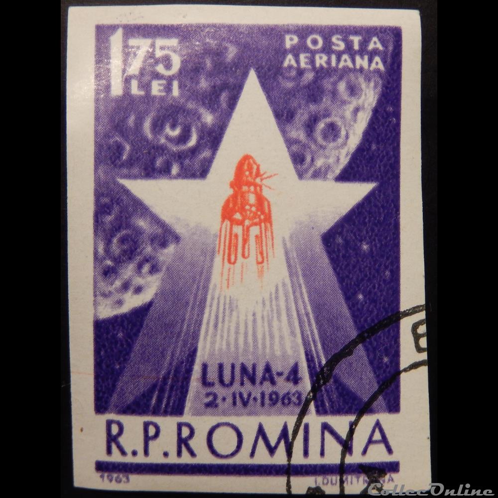 timbre europe roumanie pa0174 luna 4 de 1 75 lei de 1963