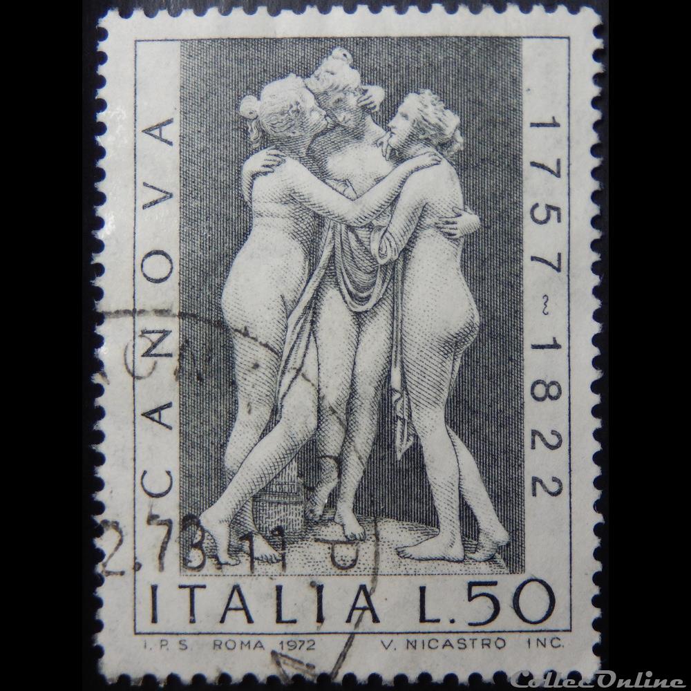 Italie 01110 Antonio Canova 50 lires de 1972 timbre europe italie 01110 antonio canova 50 lires de 1972