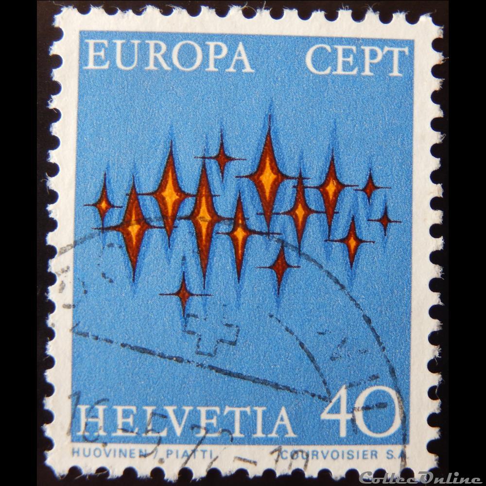 Suisse 00900 Etoiles 40cts de 1972 timbre europe suisse 00900 etoiles 40cts de 1972