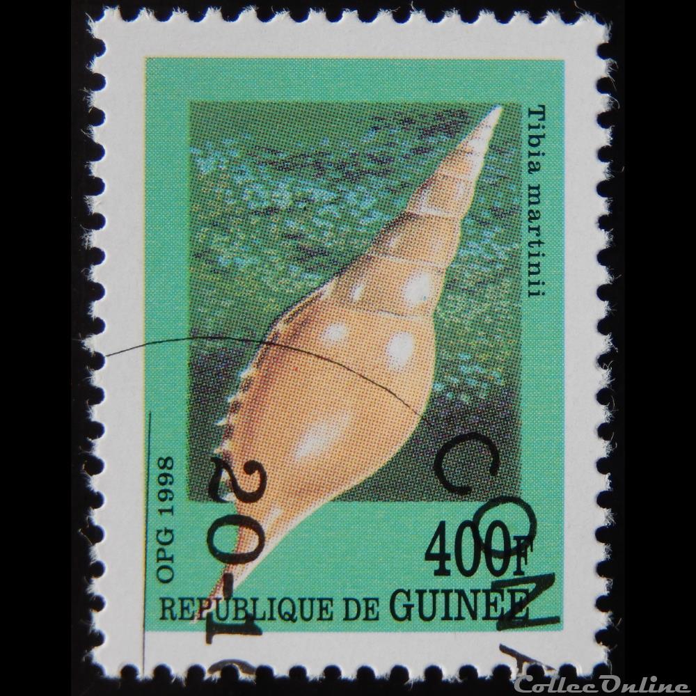 Guinée 01255CV coquillage 400F de 1998 timbre afrique guinee 01255cv coquillage 400f de 1998